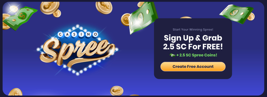 Spree Casino create account button